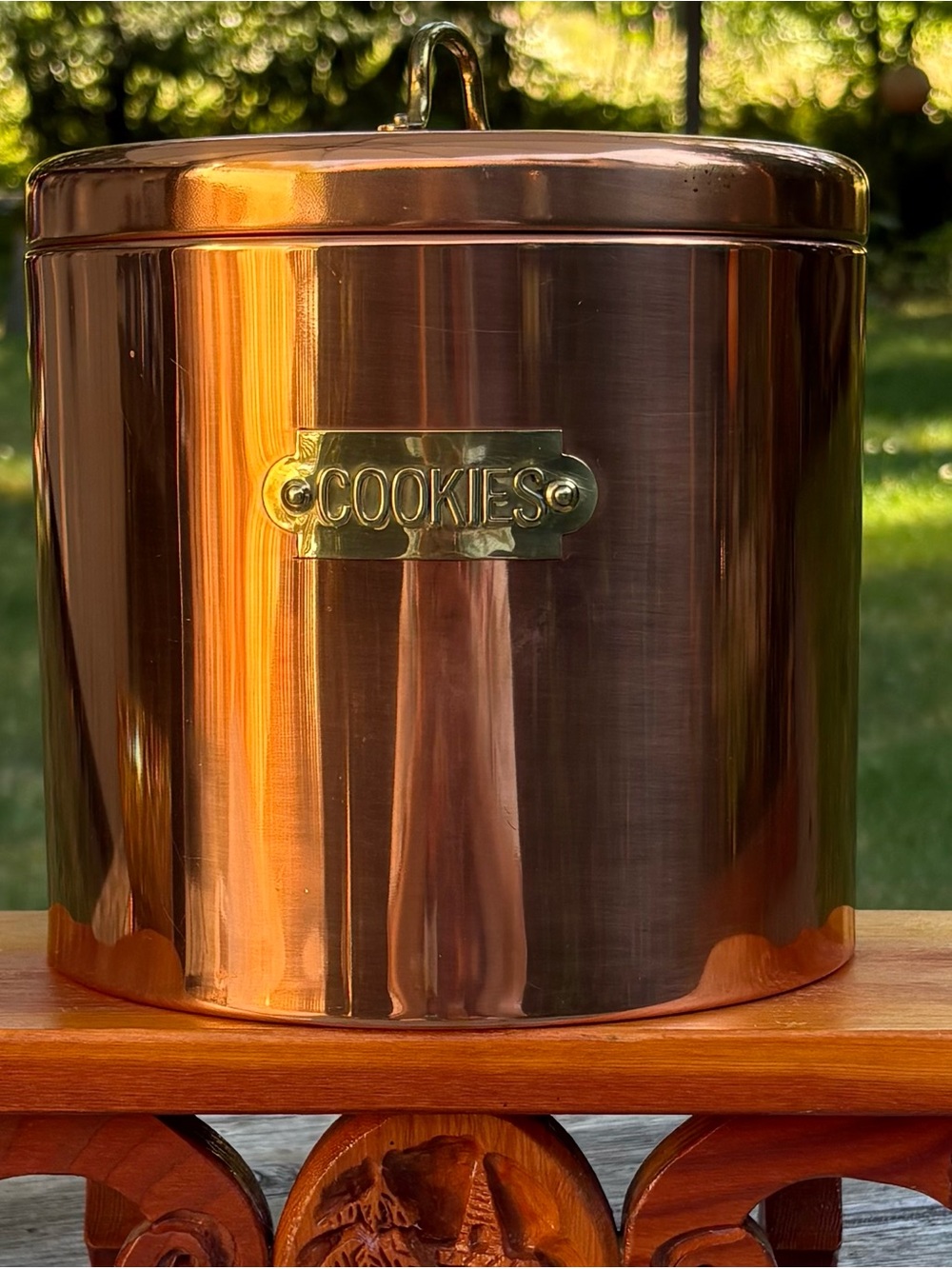 Vintage '70's Old Dutch Copper Cookie Canister